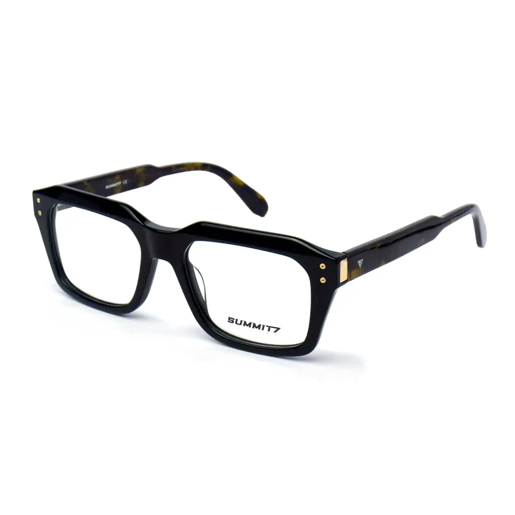 Summit7 Black Acetate Full-Rim Square Eyeglasses Frame for Men & Women  Bold Premium Optical Spectacle Frame 2.webp